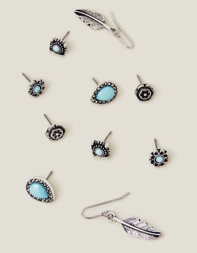 accessorize 5-Pack Feather Stud Earrings