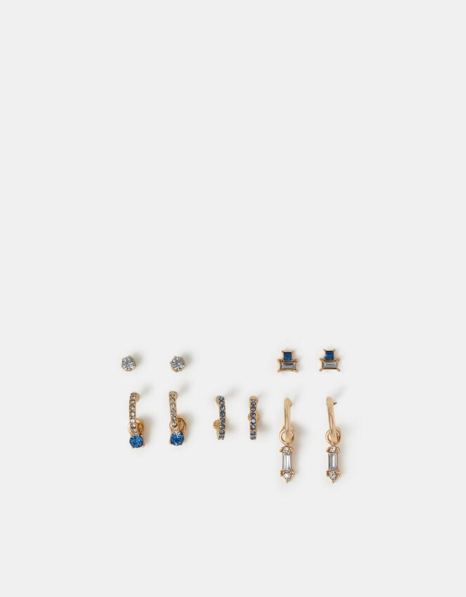 Accessorize 5-Pack Gem Diamante Stud & Hoop Earrings
