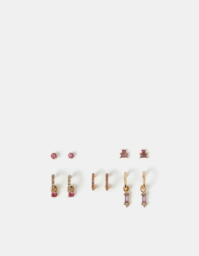 Accessorize 5-Pack Gem Diamante Stud & Hoop Earrings