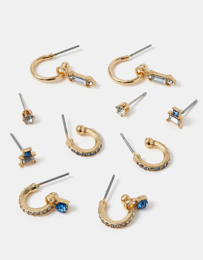 accessorize 5-Pack Gem Diamante Stud & Hoop Earrings