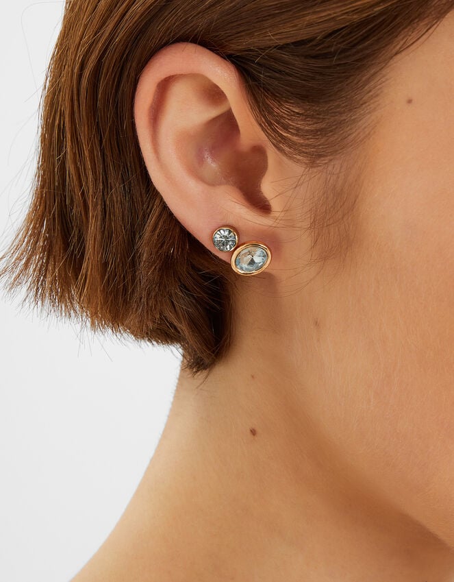Accessorize 5-Pack Gem Stud Earrings Blue