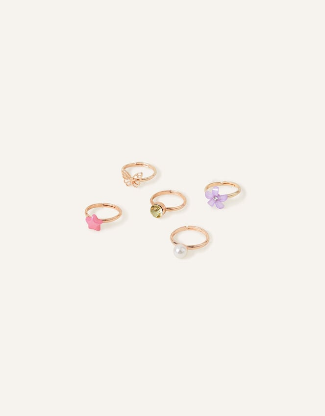 accessorize 5-Pack Girls Adjustable Rings