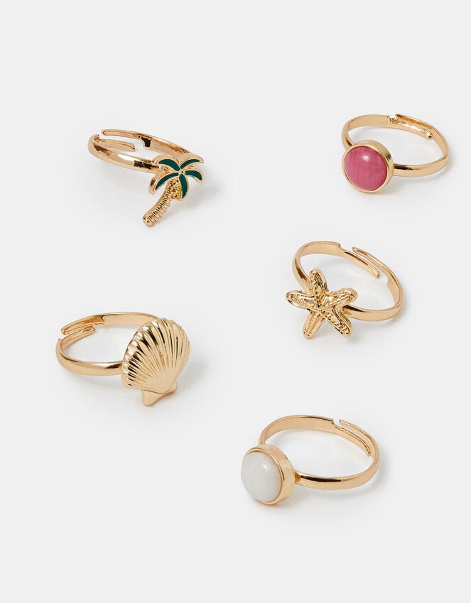 Accessorize 5-Pack Girls Beach Rings