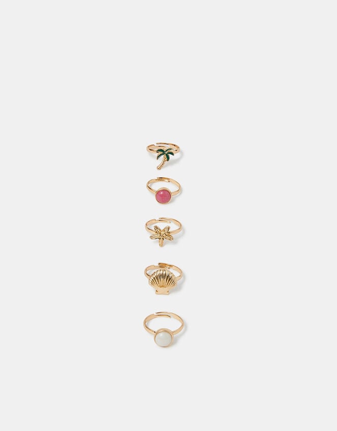 accessorize 5-Pack Girls Beach Rings
