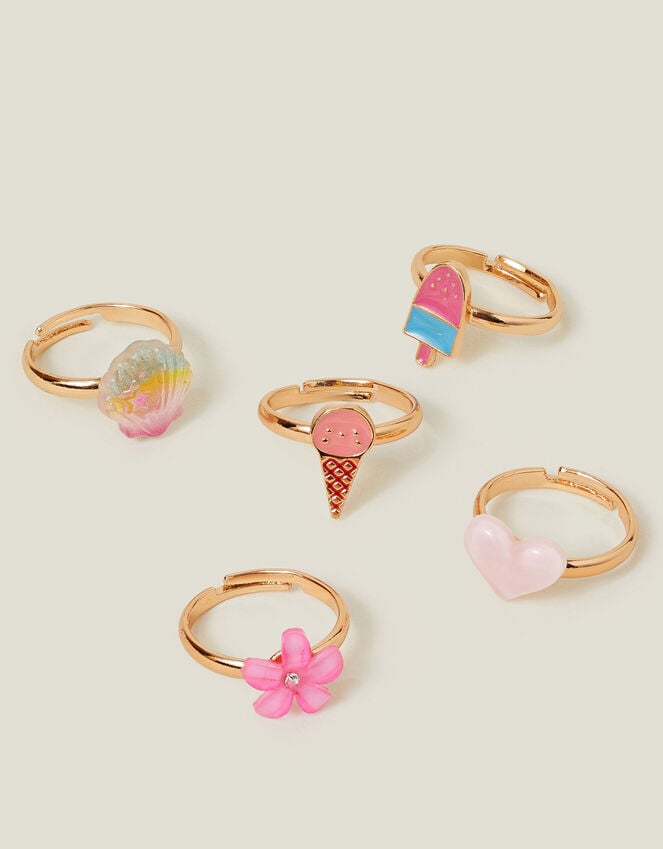 Accessorize 5-Pack Girls Ice Cream Rings