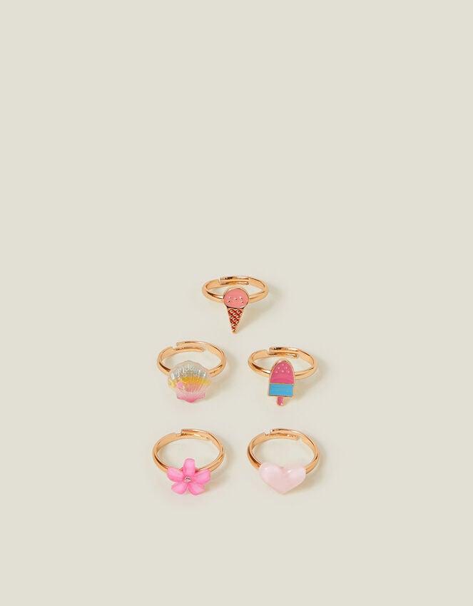 Accessorize 5-Pack Girls Ice Cream Rings