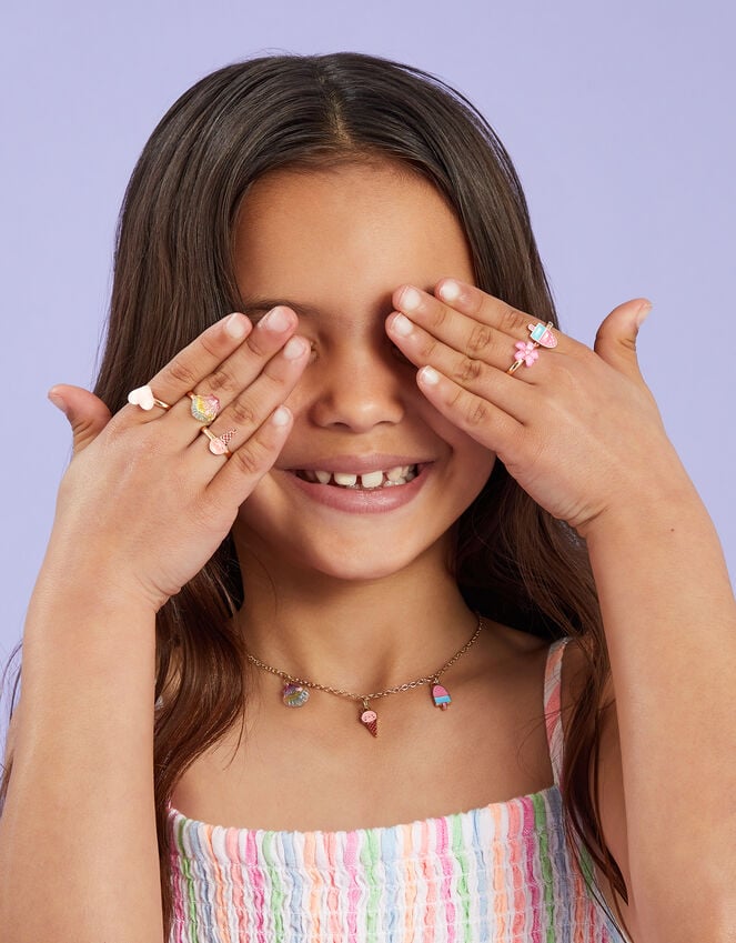 accessorize 5-Pack Girls Ice Cream Rings