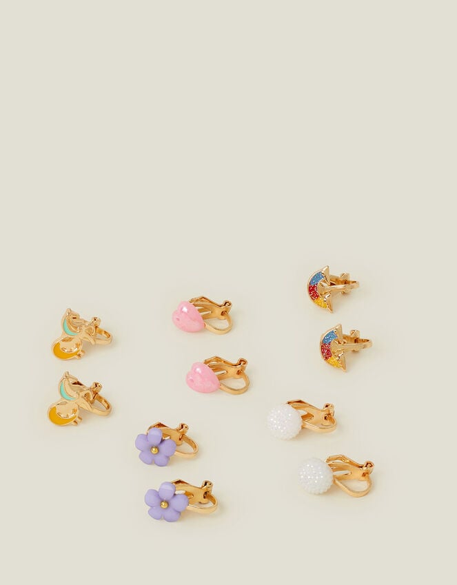 Accessorize 5-Pack Girls Unicorn Clip On Earrings