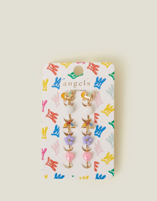 Accessorize 5-Pack Girls Unicorn Clip On Earrings