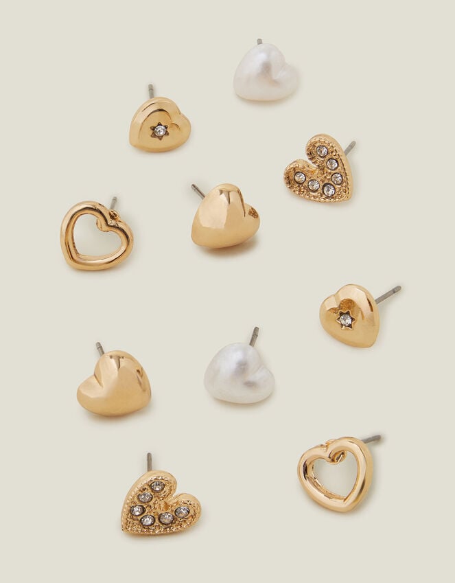 accessorize 5-Pack Heart Stud Earrings