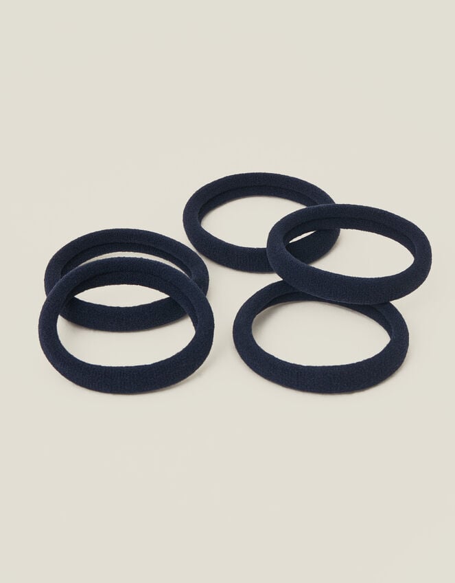 Accessorize 5-Pack Towelling Hair Bands Blue