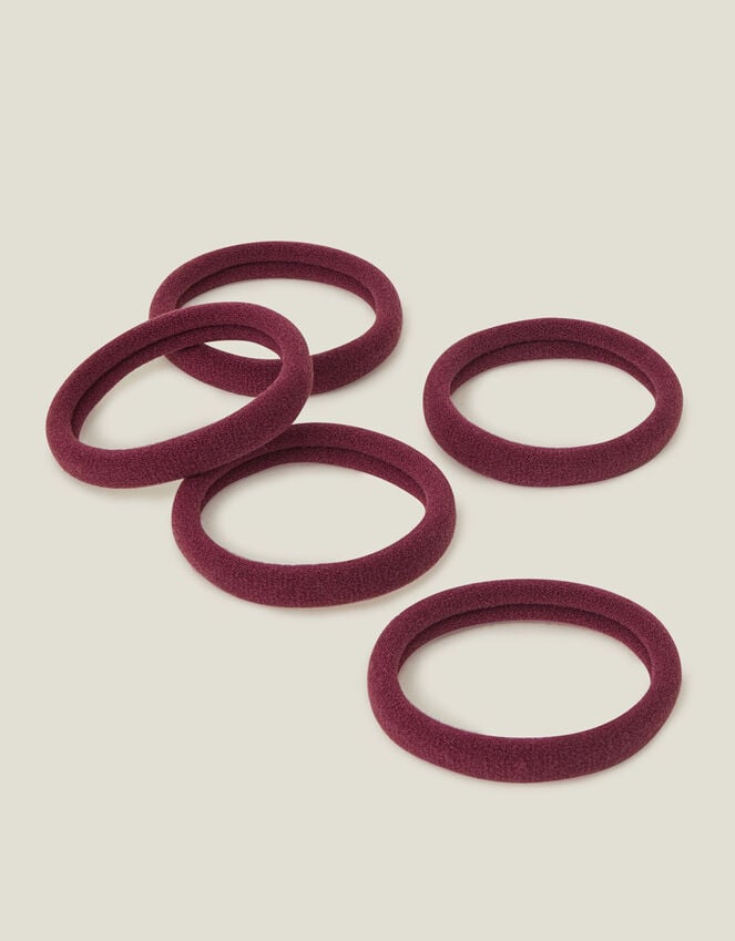 Accessorize 5-Pack Towelling Hair Bands Red