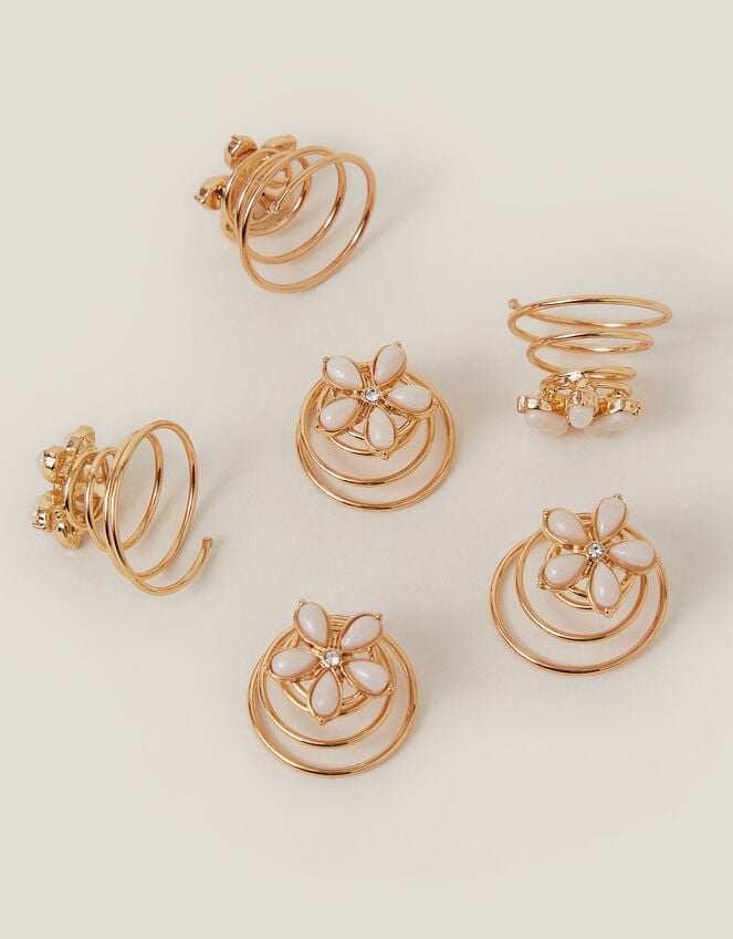 Accessorize 6-Pack Girls Flower Spiral Hair Clips