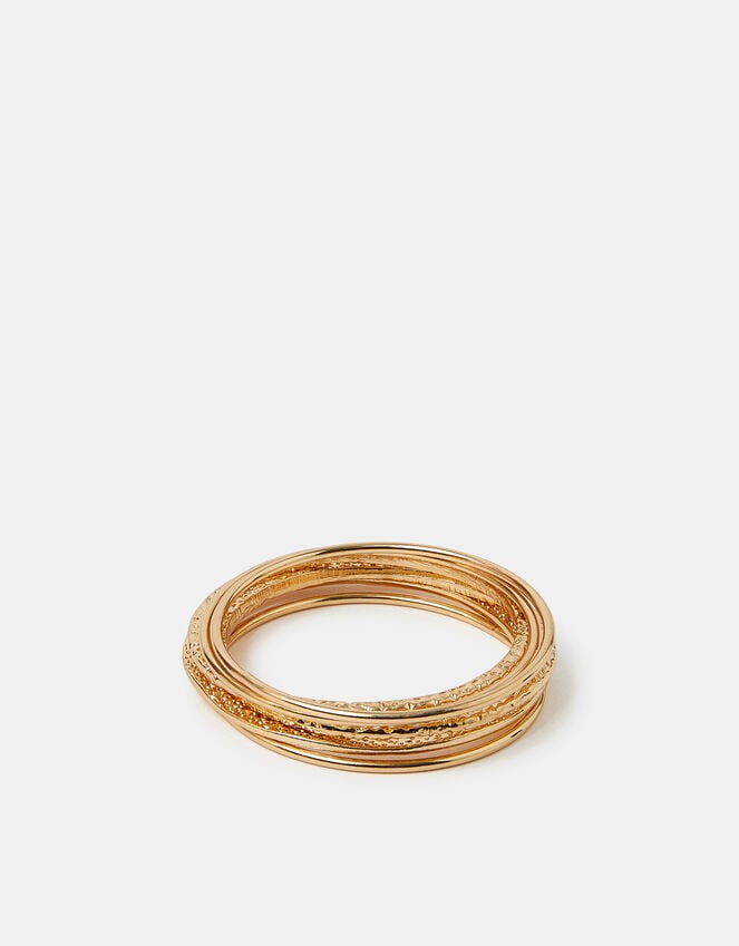 Accessorize 6-Pack Mixed Metal Bangles Gold