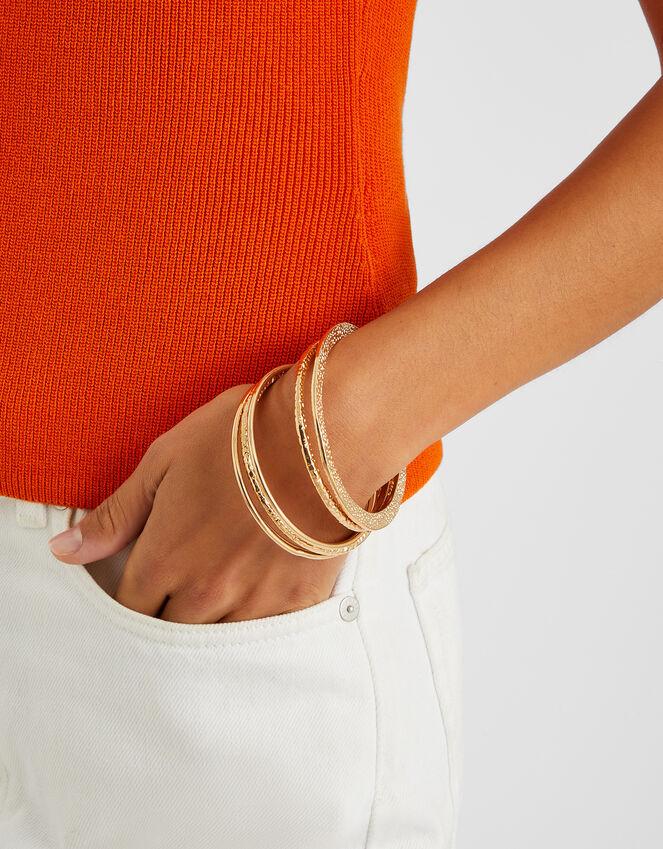 Accessorize 6-Pack Mixed Metal Bangles Gold