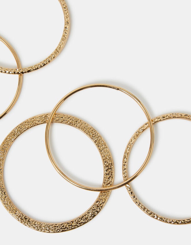 accessorize 6-Pack Mixed Metal Bangles Gold