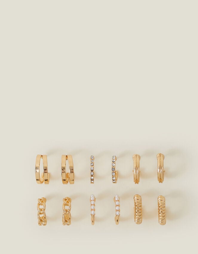 Accessorize 6-Pack Textured Hoops