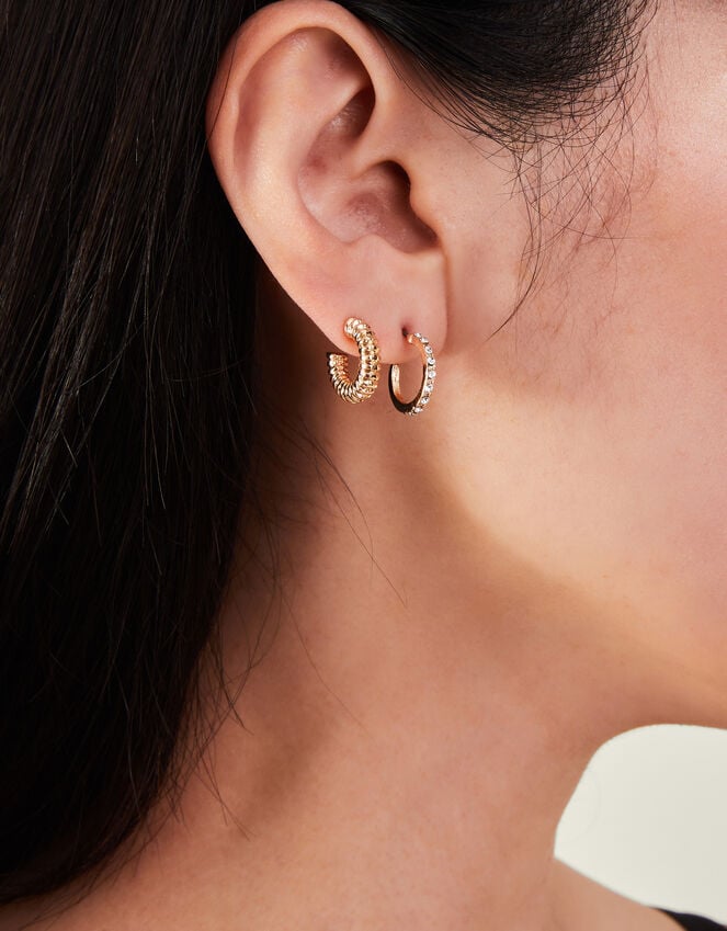 Accessorize 6-Pack Textured Hoops
