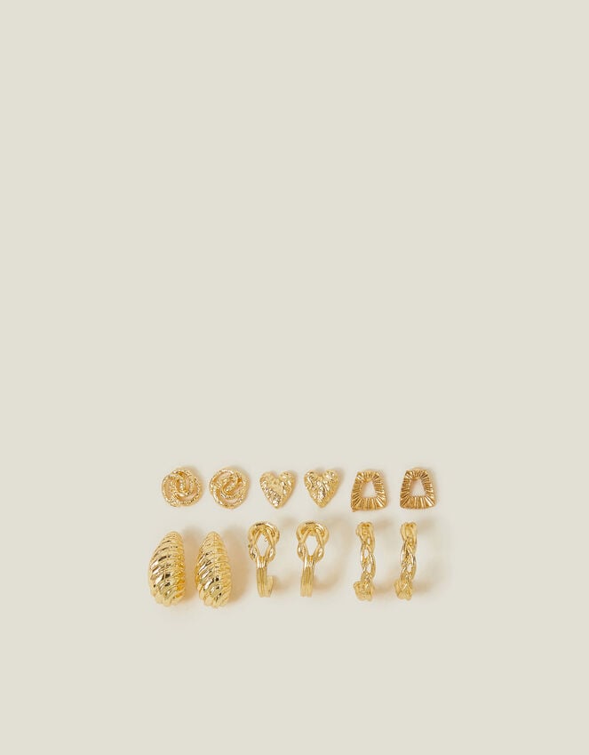 Accessorize 6-Pack Twist Stud And Hoop Earrings