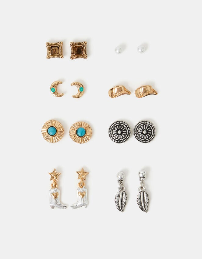 Accessorize 8-Pack Cowboy Stud Earrings