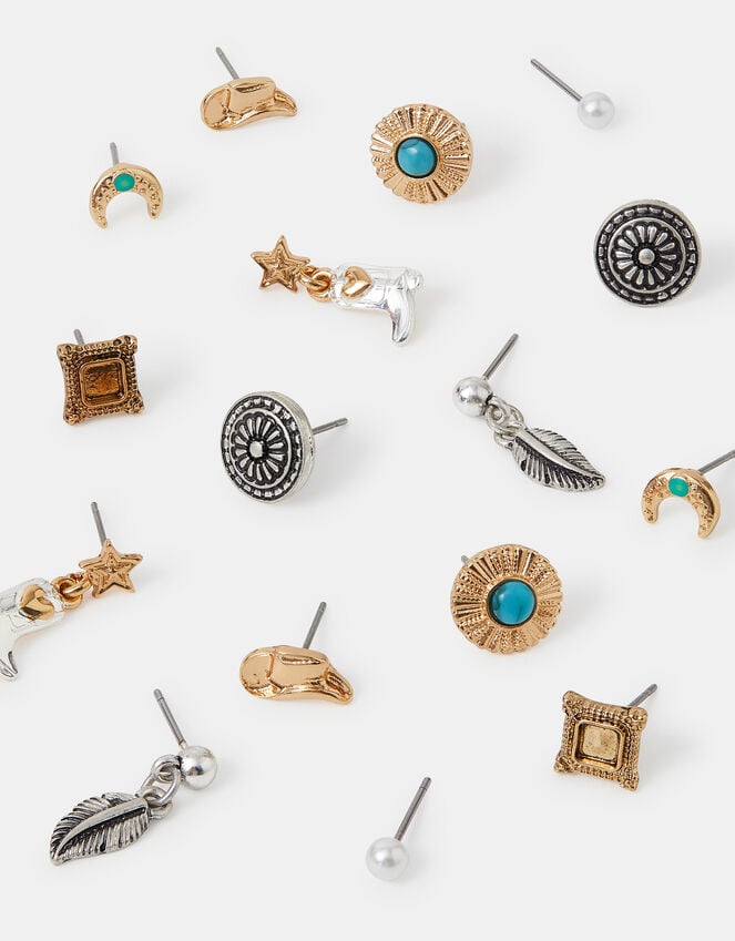 accessorize 8-Pack Cowboy Stud Earrings