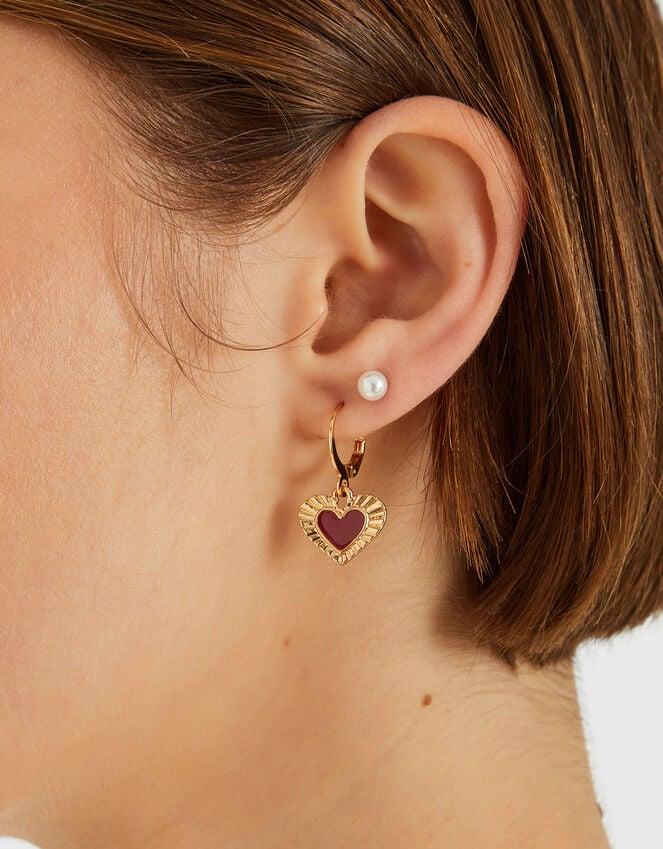 Accessorize 8-Pack Heart Stud & Hoop Earrings