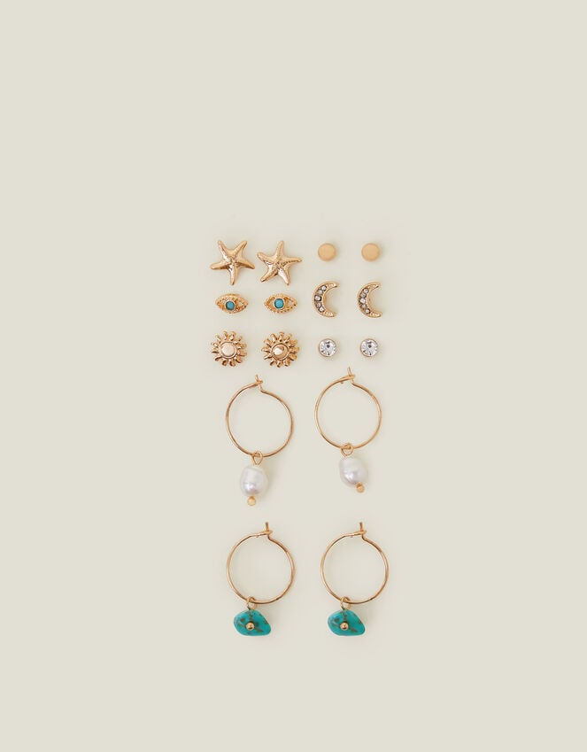 Accessorize 8-Pack Summer Stud And Hoop Earrings
