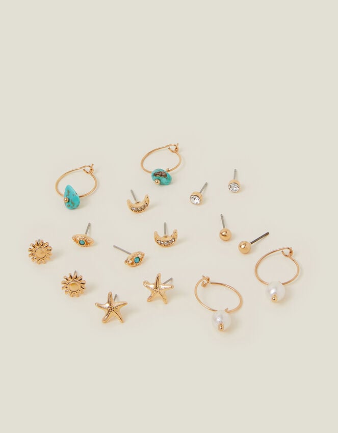 accessorize 8-Pack Summer Stud and Hoop Earrings