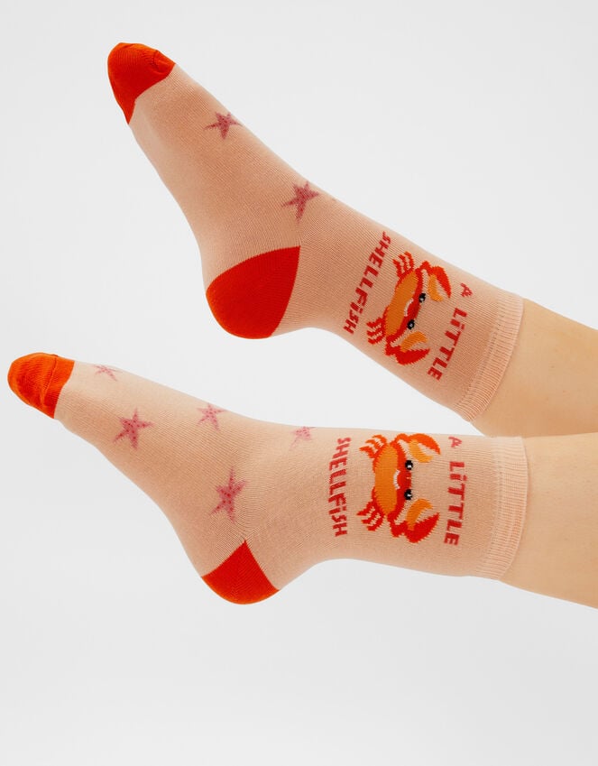 Accessorize A Little Shellfish Socks Peach