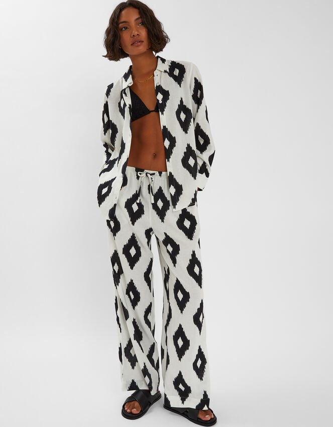 Accessorize Abstract Diamond Print Shirt Black