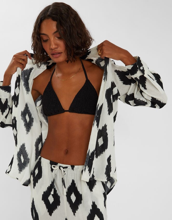 accessorize Abstract Diamond Print Shirt Black