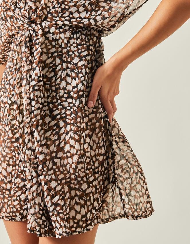 Accessorize Animal Print Chiffon Kaftan Brown