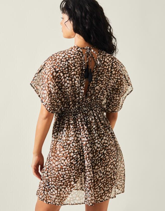 Accessorize Animal Print Chiffon Kaftan Brown