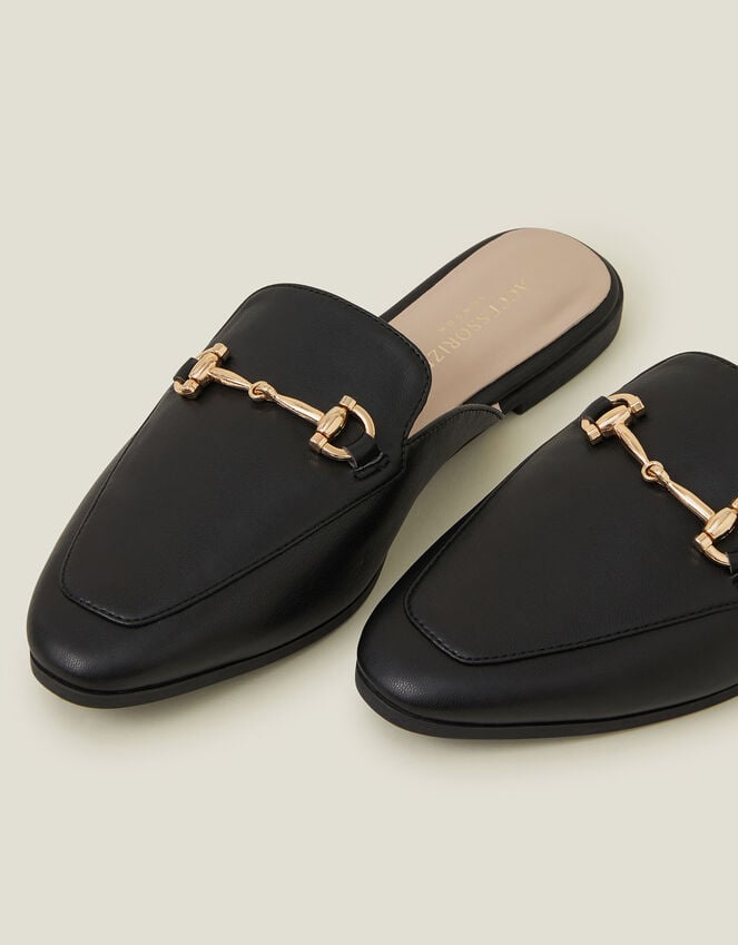 Accessorize Backless Metal Bar Loafers Black