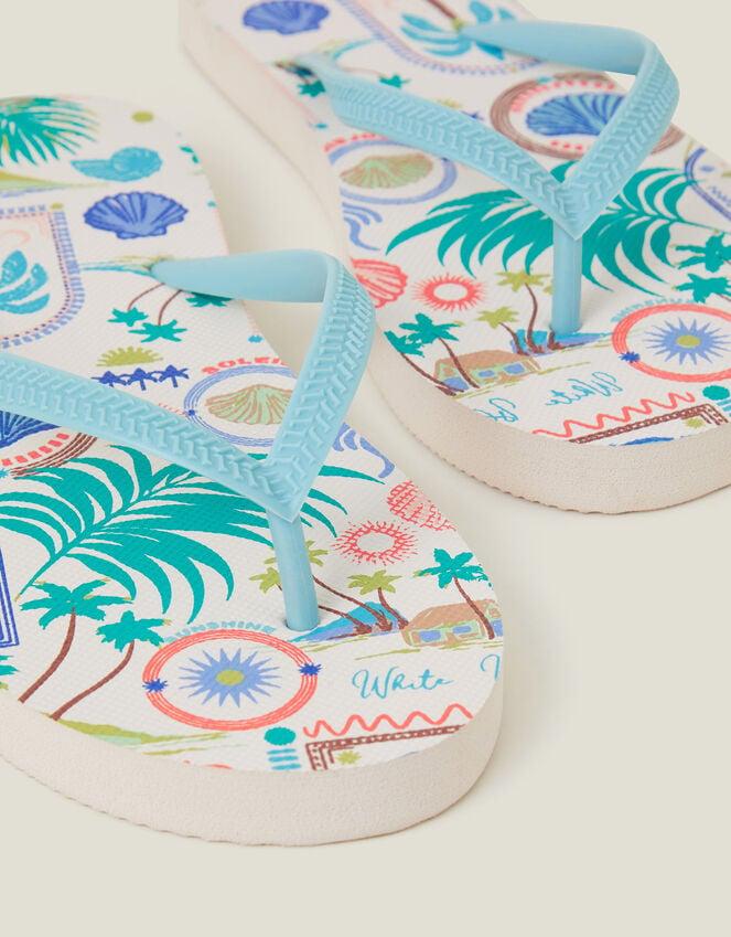 Accessorize Beach Print Flip Flops Multi