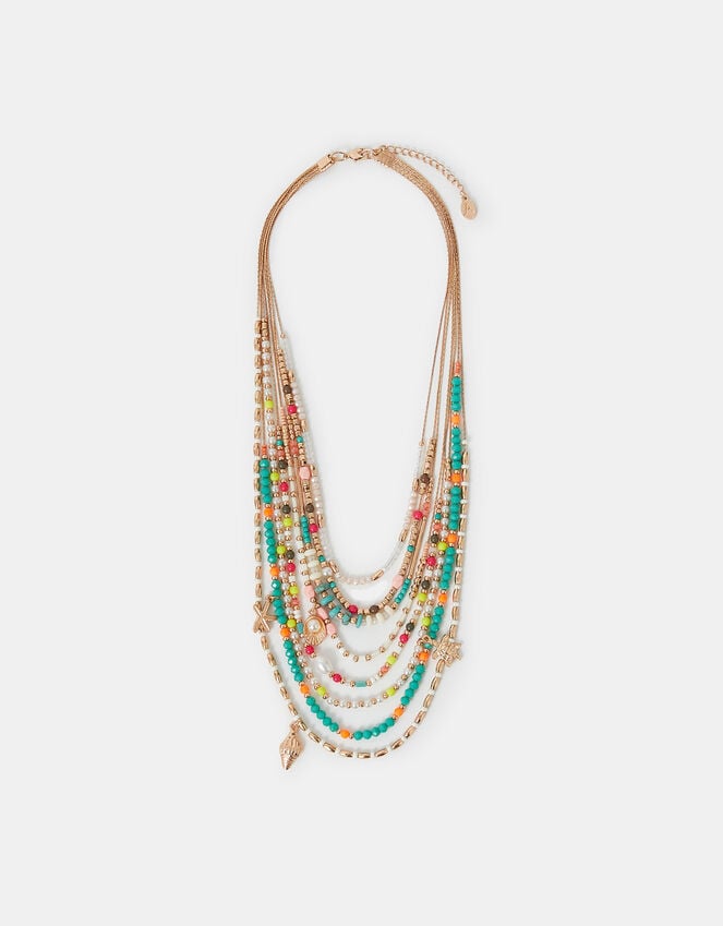 Accessorize Bead Charm Layered Necklace