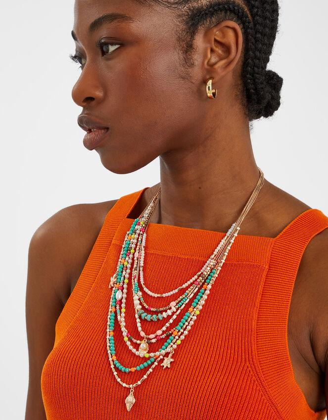 Accessorize Bead Charm Layered Necklace