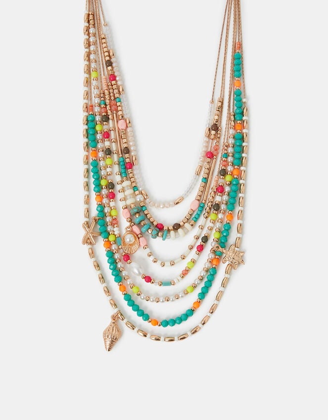 accessorize Bead Charm Layered Necklace