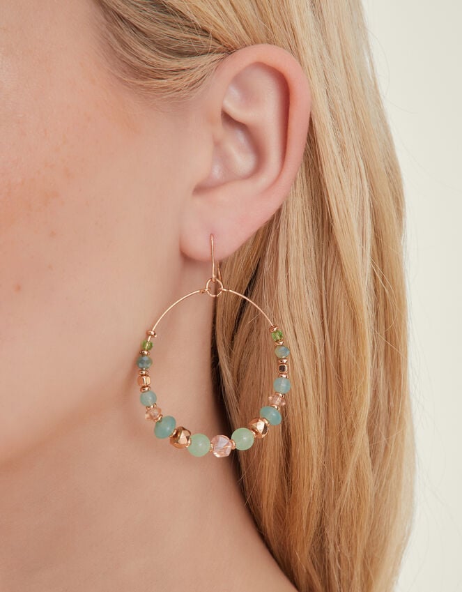 Accessorize Bead Drop Hoop Earrings