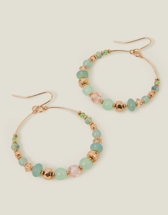 accessorize Bead Drop Hoop Earrings