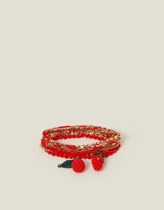 Accessorize Beaded Cherry Stretch Bracelets