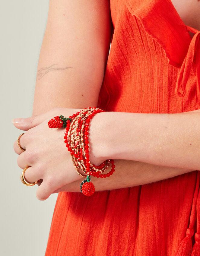 Accessorize Beaded Cherry Stretch Bracelets