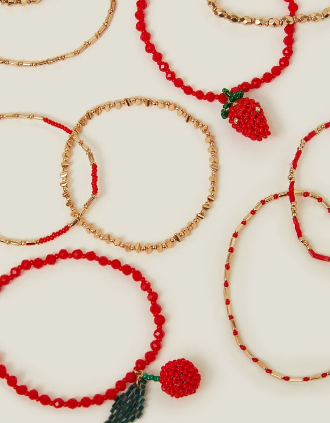 accessorize Beaded Cherry Stretch Bracelets