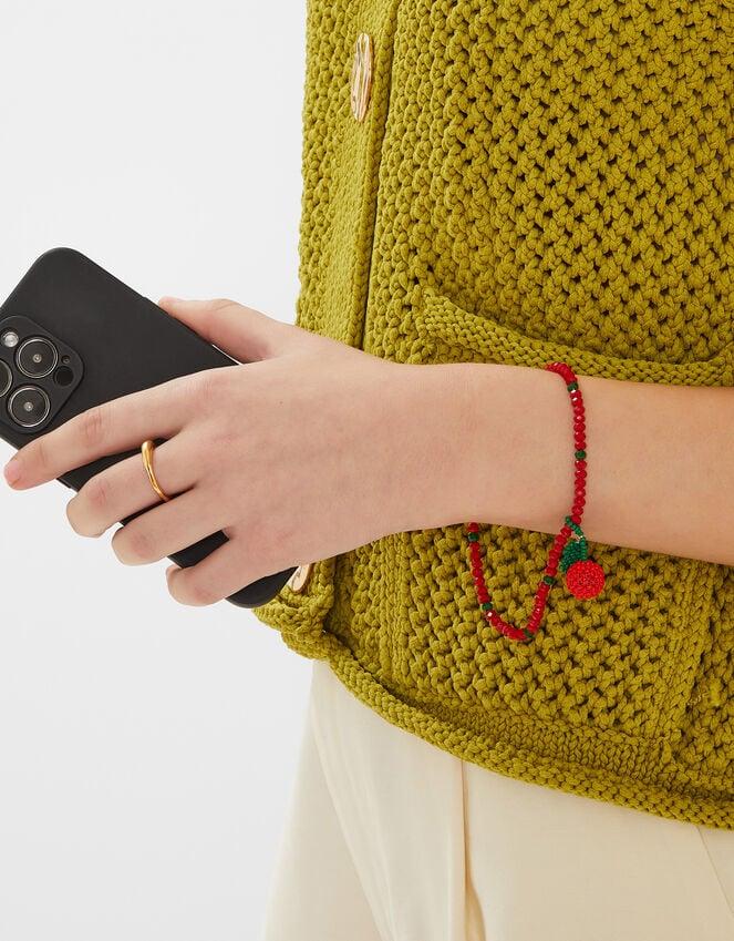 Accessorize Beaded Cherry Wrist Phone Strap