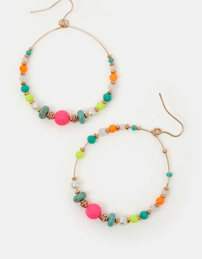 Accessorize Beaded Hoop Drop Earrings