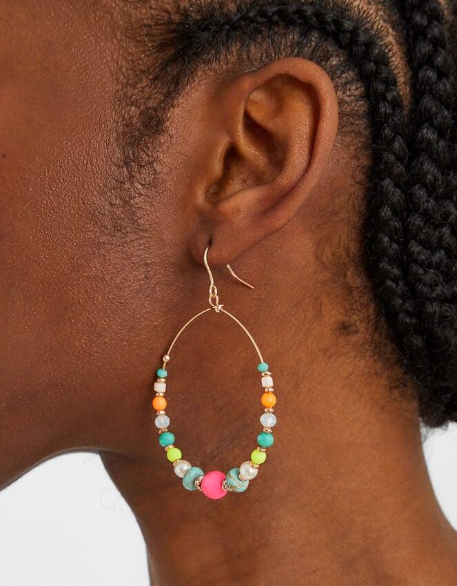 Accessorize Beaded Hoop Drop Earrings