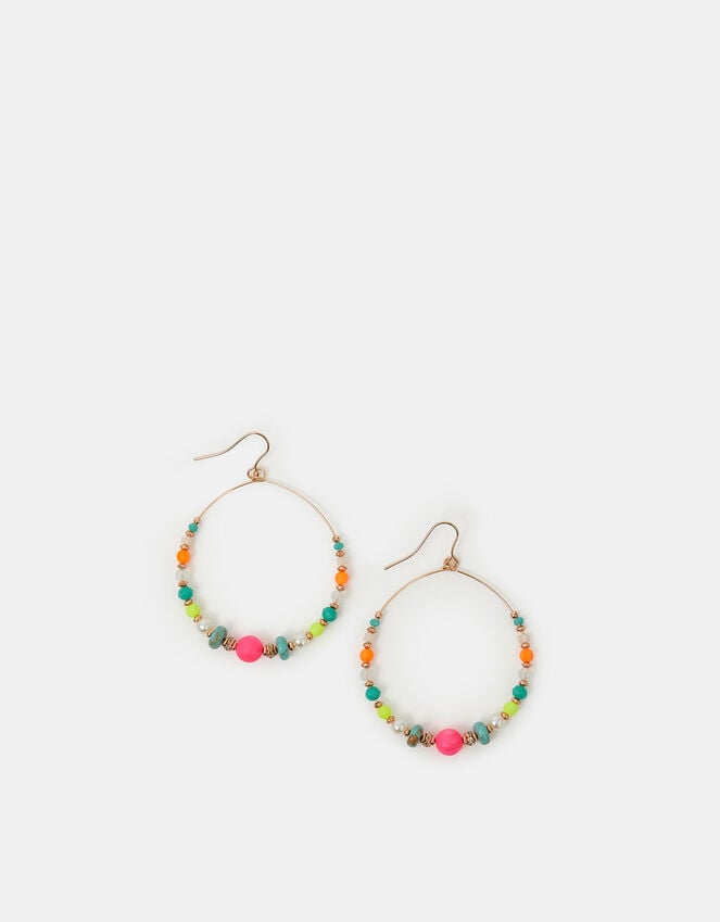 accessorize Beaded Hoop Drop Earrings