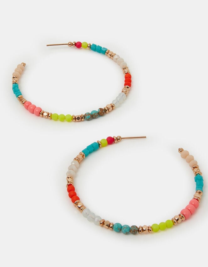 accessorize Beaded Hoop Earrings