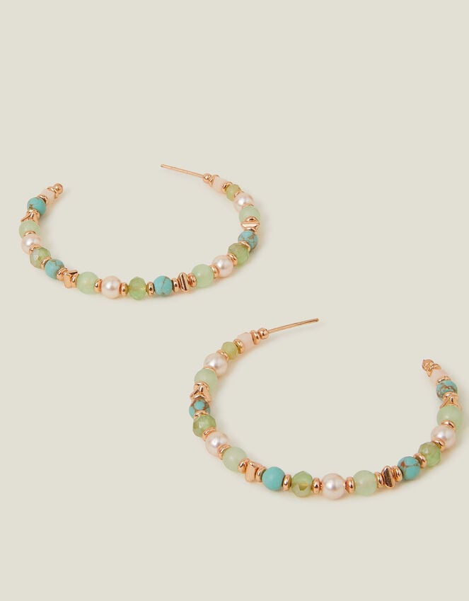 accessorize Beaded Hoop Earrings