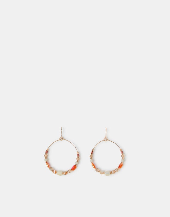 Accessorize Beaded Hoop Mid Drop Earrings